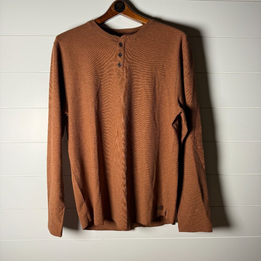 NWT Men’s Large The Buckle Outpost Makers Trill Thermal Henley Cinammon